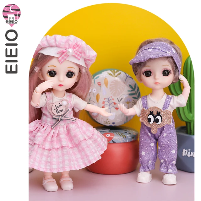 Baby 3D Big Eyes Beautiful DIY Toy Doll With Clothes Dress 5