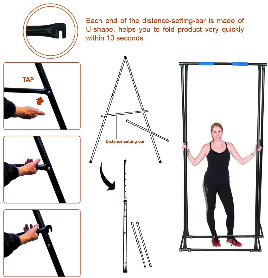 Max Height 92.5'' KT Aerial Yoga Stand Frame Indoor Outdoor KT1.1518 Foldable 