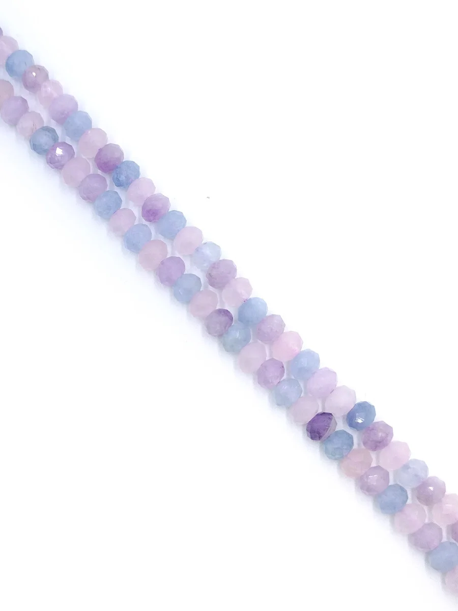 Natural Faceted Amethysts Quartz Stone Beads Lavender Quartz Aquamarine for Jewelry Making DIY Necklace Bracelet 15'' 4x6mm