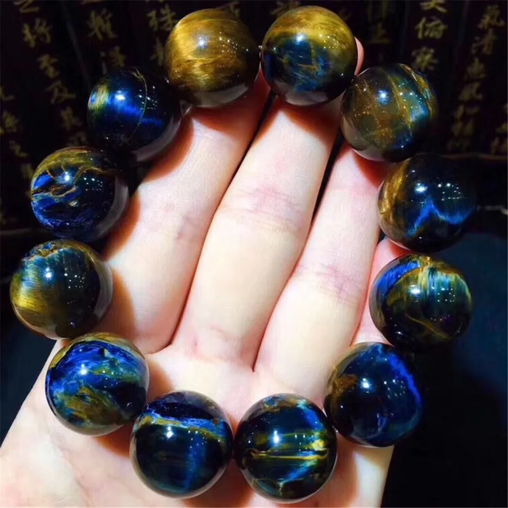 

18mm Top Natural Blue Pietersite Bracelet For Woman Man Firework Energy Power Stone Namibia Round Beads Stretch Jewelry AAAAA