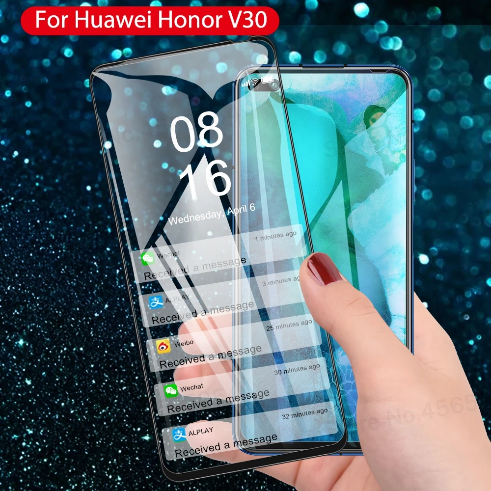 9D Full Cover Tempered Glass For Huawei Honor 20 Nova 5T 6 20S Pro V30 Screen Protector P20 Lite P30 | Мобильные телефоны и