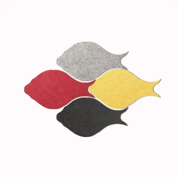 

New Arrival TV Background Mural Art Hair Felt Decals Bedroom DIY Fish Shape Home Decoration Wall Stickers 4pcs/lot