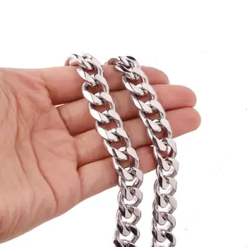 

Friend Gift Stainless Steel Silver Color Handmade Cuban Curb Link Chain Men's Women's Necklace/Bracelet Unisex's Jewelry 7-40''
