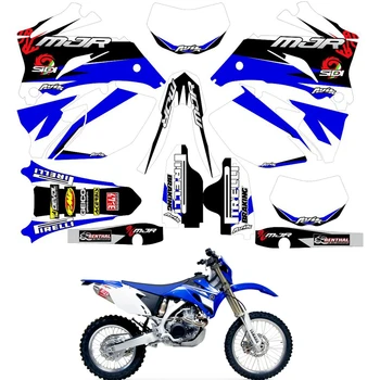

For YAMAHA WR250F 2007 - 2014 WR450F 2007 - 2011 Graphics Decals Stickers Custom Number Name 3M Full Motorcycle Backgrounds