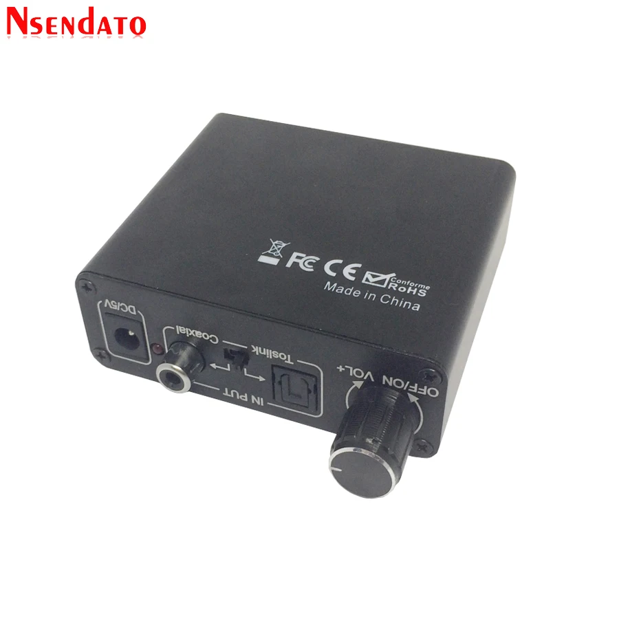 Digital To Analog Audio Hifi Headphone Amplifier Converter Optical Toslink Coaxial To Toslink Coaxial 3 5mm with optical cable