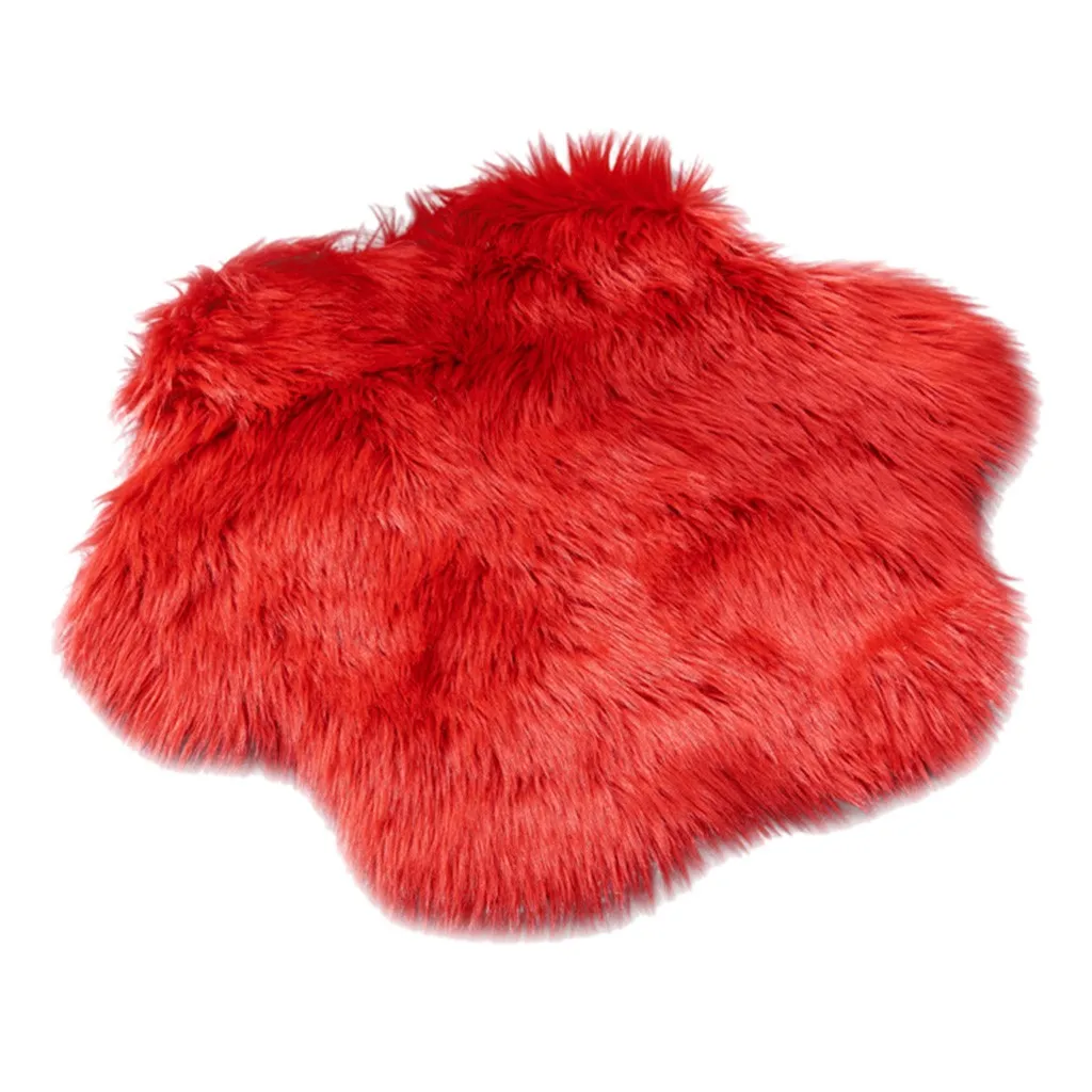 Мягкий Пушистый Ковер в форме цветка сливы для спальни, искусственный мех, искусственные шерстяные ковры из овчины, мохнатый коврик для дома и столовой, Противоскользящий коврик