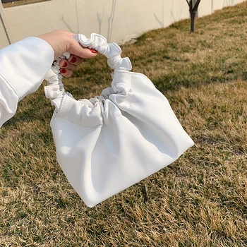 

Round Handle Solid Color PU Leather Small Totes For Women 2020 Fashion Summer Crossbody Shoulder Messenger Handbags