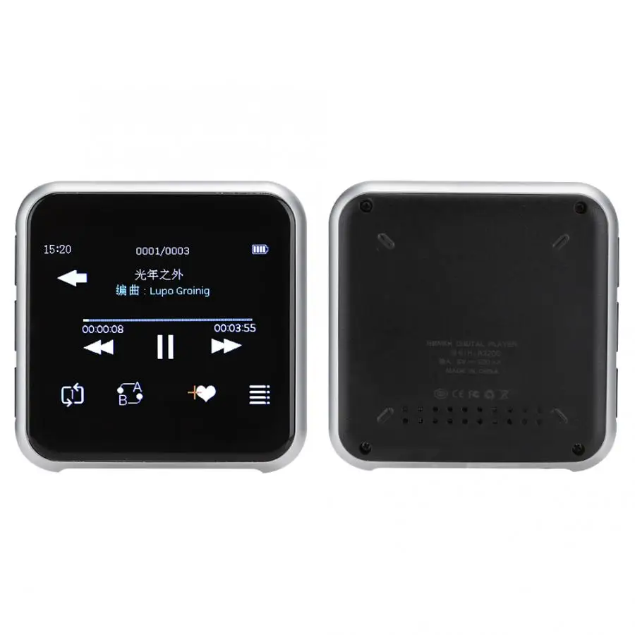 Bluetooth передатчик H-R320S 2,3 дюймов 320x240 TFT Полный сенсорный экран Bluetooth 5,0 музыкальный плеер черный bluetooth
