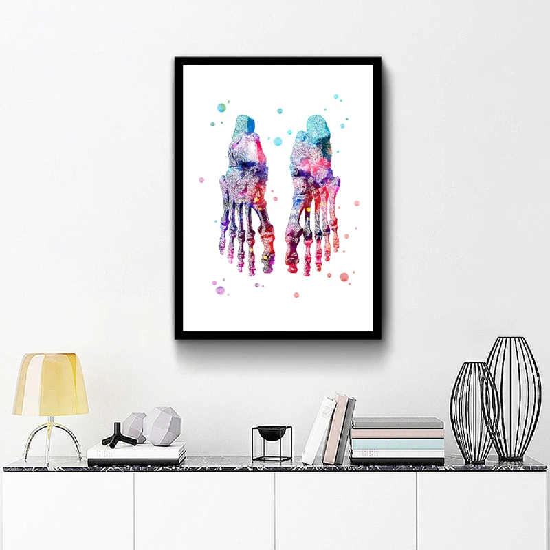Feet Skeleton Wall Art Print