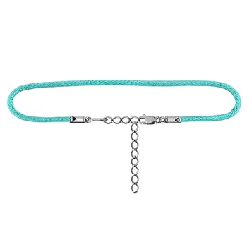 

Bracelet AQUAMARINE children with cotton cord, Silver 925