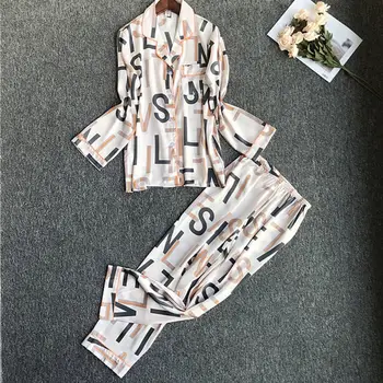 

New Pyjamas Women Long Sleeve Can Wear Thin Home Service Two-piece Set Large Size Pajamas Trousers Set Party Pajamas nachtmode