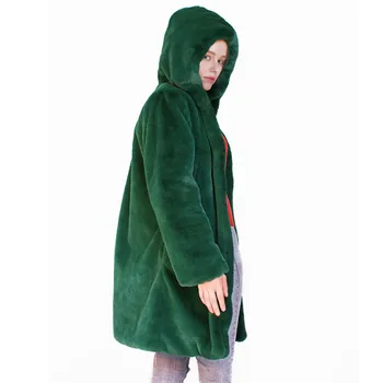 

WT-100 New Fashion Women Autumn&Winter Clothing Hooded Coat female long winter Furry Coat Ladies Faux Fur Coat