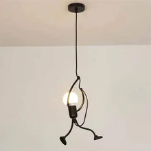 

Retro wrought iron small iron man chandelier restaurant cafe clothing store living room chandelier modern creative villain lamps