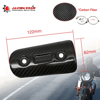 

Alconstar-1 pcs Universal Motorcycle Exhaust Carbon Protector Heat Shield Anti-Scalding Cover Connect Exhaust Muffler Cover