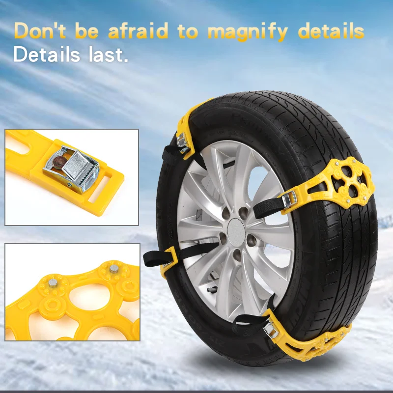

4pcs/8 pcs set of car winter road tires snow chains Double buckle anti-slip safety anti-skid TPU anti-skid chain suv wheel chain