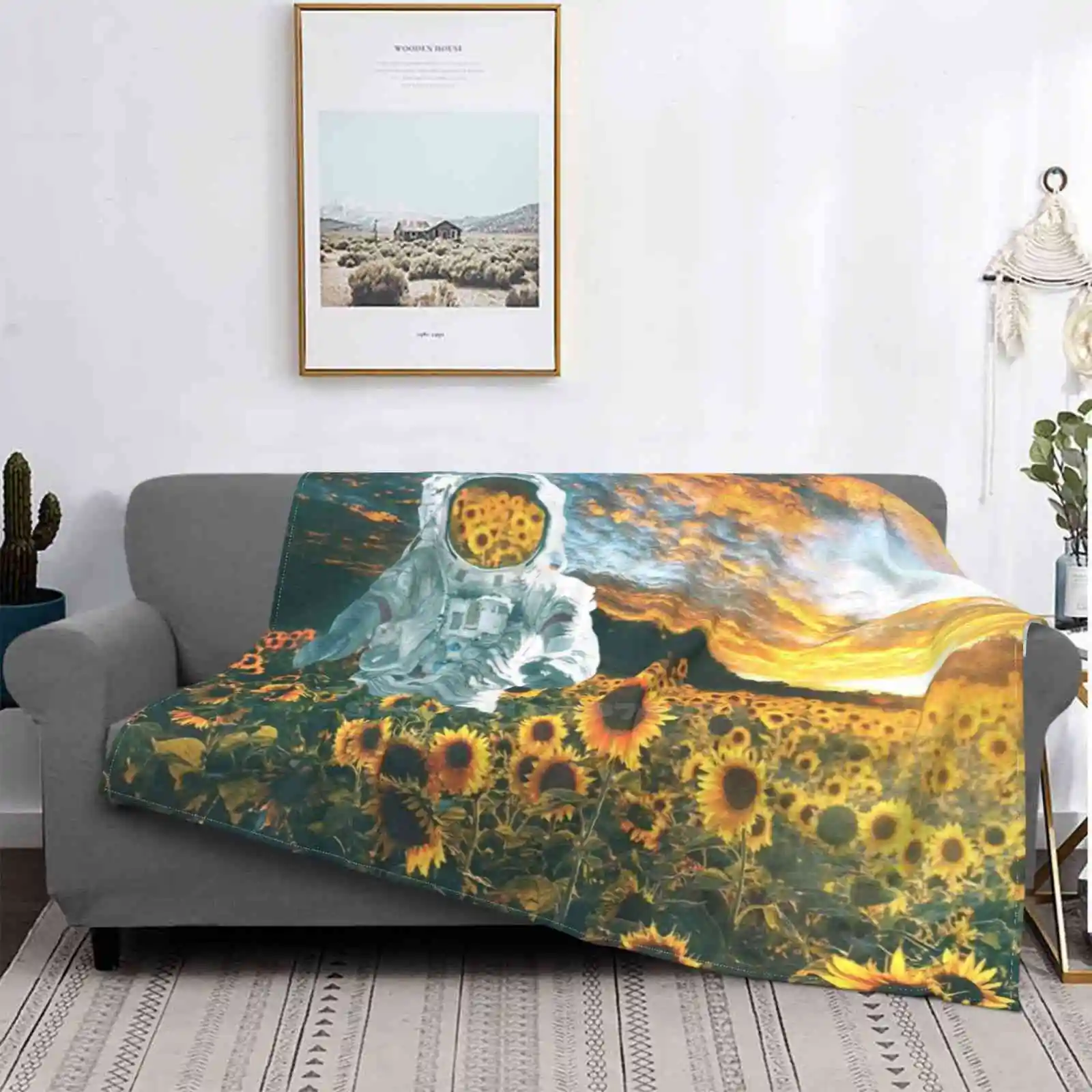 

In A Galaxy Far , Far Away Air Conditioning Soft Blanket Sunflower Art Science Fiction Literature Spaceman Astronaut Astronaut