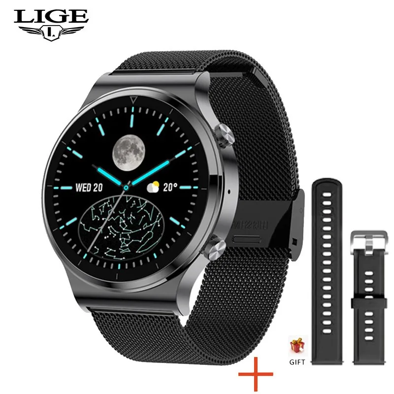 2021 New Smart watch Men's IP68 waterproof watch Multiple sports mode Heart rate Weather forecast Bluetooth call Men smart watch 