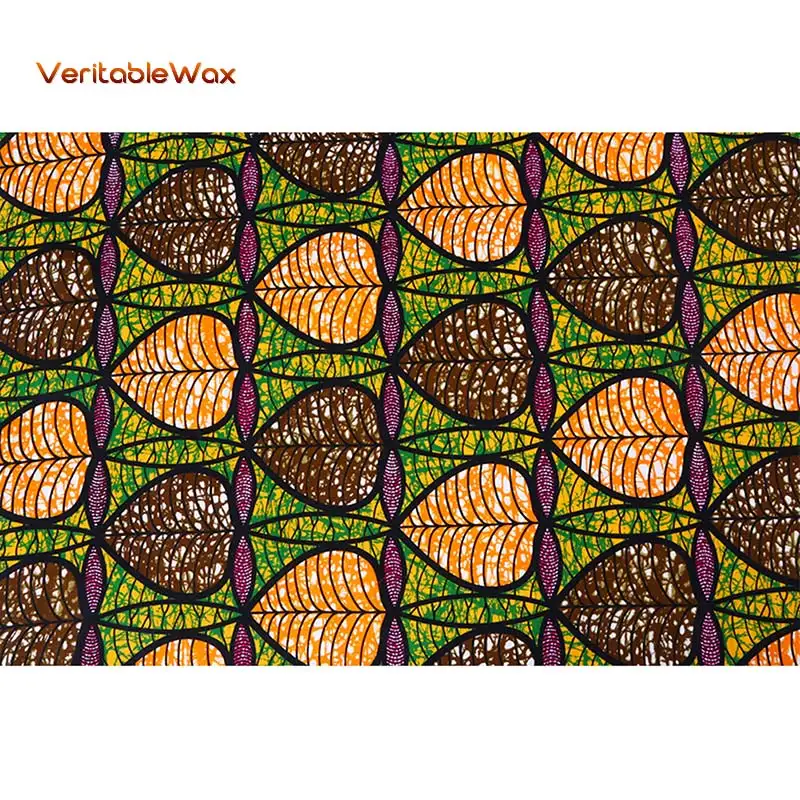 Африканский Анкара Африканский Воск Печать Ткань Хлопок veco-friendly настоящий голландский Печатный воск Лоскутная Ткань 24FS1067