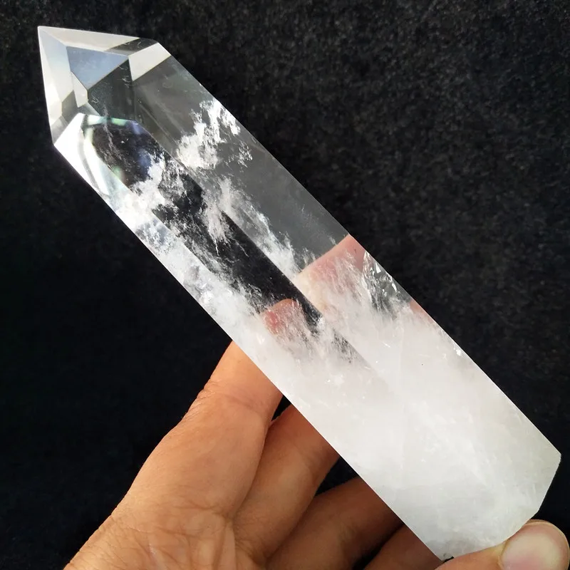 D44 304g 138mm Натуральный прозрачный кварцевый Кристал острый feng shui камень Исцеление кристаллические палочки энергия чакры - Цвет: D44 304g 138mm