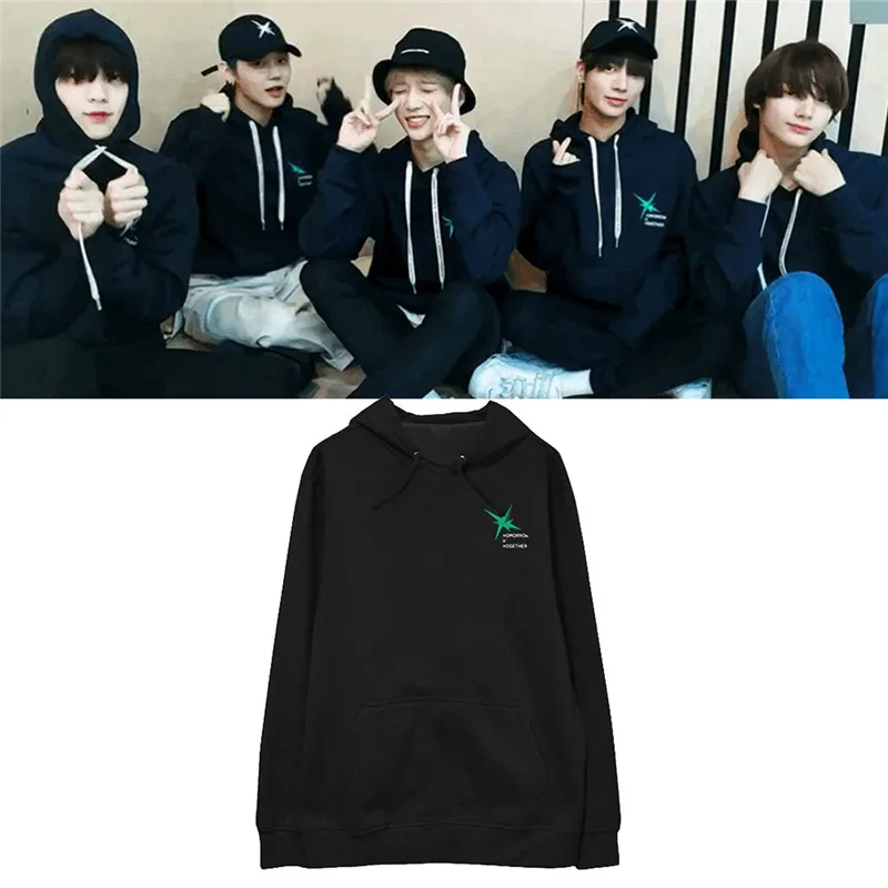  KPOP TXT MAGIC Album Hoodie Hip Hop Casual Oversized Loose Hooded Clothes Pullover Printed Long Sle