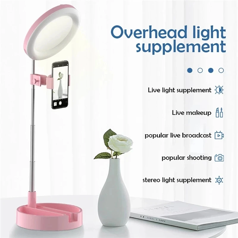 iWotto Aro de Luz LED para Móvil con Stand - 2 Modos y 3 Intensidades de Luz  Blanca - Anillo Luz para Selfie, TikTok - Ring Light Recarga USB - 36 LEDs