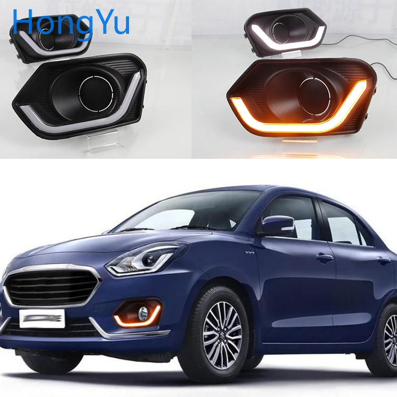 

For Suzuki Dzire 2017 2018 2019 Dynamic Turn Signal Waterproof Car DRL 12V LED Daytime Running Light Fog Lamp Decoration
