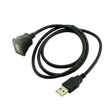 

1x Car Dashboard Flush Mount USB 2.0 A Socket Extension Lead Panel Connector Cable Cord 1m