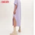 Tangada 2021 Women Elegant 95% Cotton Sweatshirt Dress Oversize Short Sleeve Side Open Ladies Midi Dress 6L60