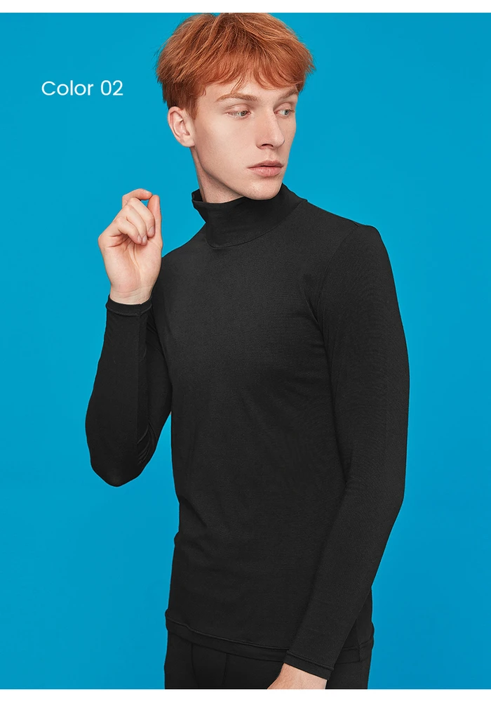 Giordano Мужская футболка G-Warmer Водолазка однотонная футболка полипропиленовый хлопок спандекс смешанная ткань теплая Poleras Hombre 01219603