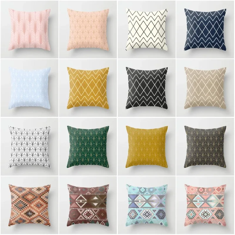 

XUNYU Geometric Cushion Cover Home Decorative Polyester Throw Pillow Case 45x45cm YL003