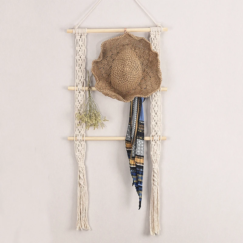 

Macrame Tapestry Wall Hanging Porch Rack Hand-woven Nordic Photo Frame Wall Tapestry Decoration for Bedroom Home Ornament