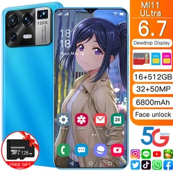 Global Version Mi11 Ultra 6.7 Inch 5G Smartphone 16GB 512GB 6800mAh 32+50MP HD Camera Mobile Unlocked Android Network Cellphone