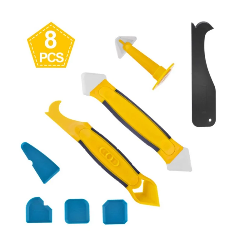 

8PCS Silicone Caulking Tool Sealant Finishing Tool Set Scraper Remover Caulking Tool For Bathroom Kitchen Room Sealing