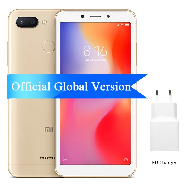 Global Version Xiaomi Redmi 6 4GB 64GB Helio P22 Octa Core 12MP+5MP AI Dual Cameras 5.45" Full Screen redmi6 Mobile Phone - Цвет: Gold 4GB 64GB