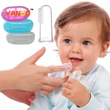 Anneau de dentition en Silicone souple pour bébé, ensemble de doigts, brosse à dents, nettoyage buccal, 1/2 pièces 