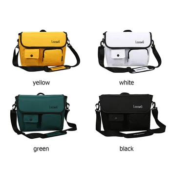 

Unisex Casual Nylon Travel Shoulder Bag for Women Men Solid Color Large Capacity Multi-pocket Messenger Bags