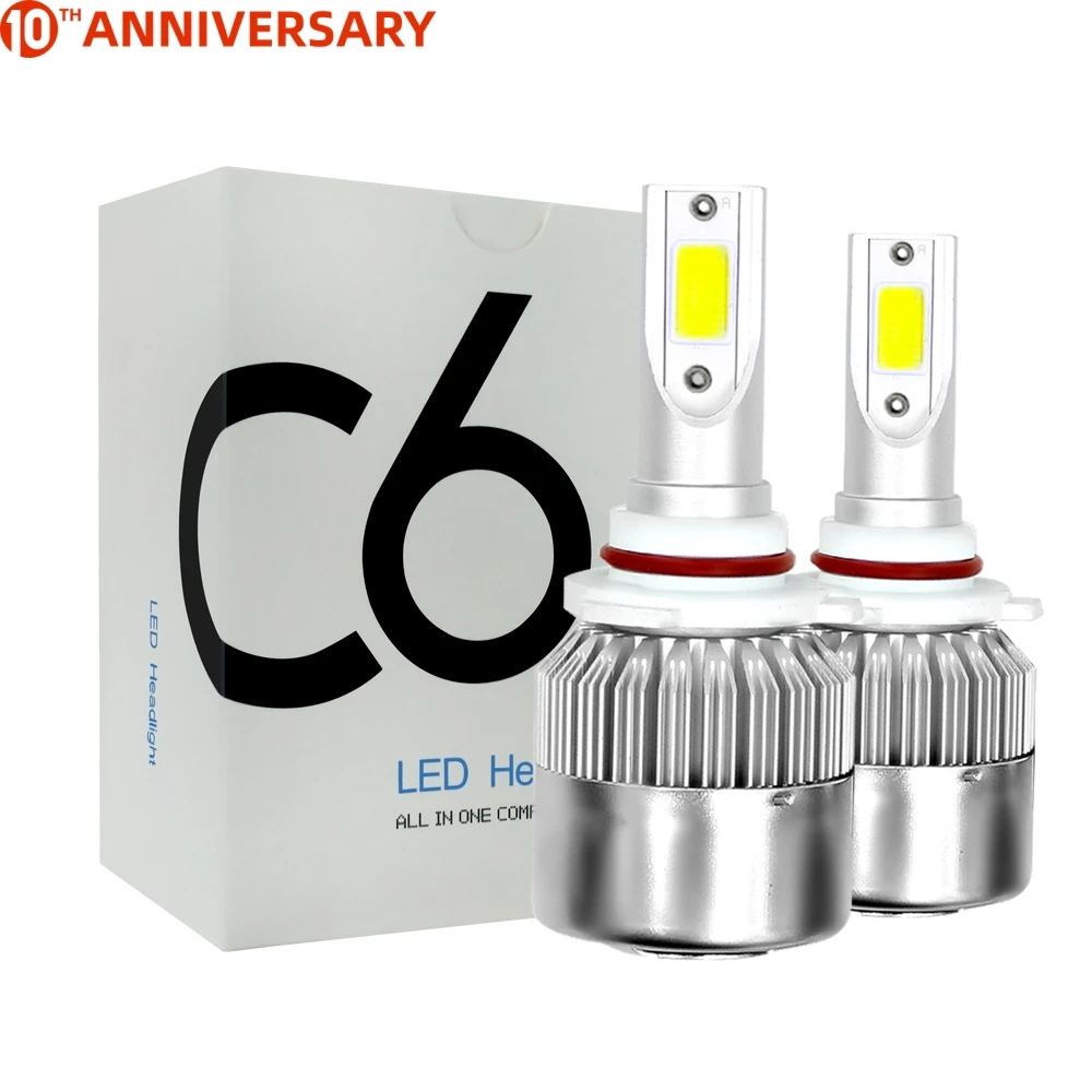 Горячая Распродажа C6 лампа для автомобильных фар светодиодный 880 881 9005 9006 9007 h1 h3 h4