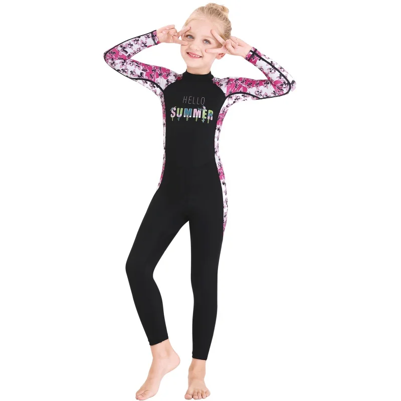 

Kids Diving Suit Neoprenes Wetsuit Children For Keep Warm One-piece UV Protection Swimwear 1PC