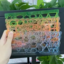 Modèle de règle multifonction, 2 pièces, papeterie de bureau, pour enseigner à l'école, pour bricolage, Puzzle, fournitures de peinture, modèle R1S7