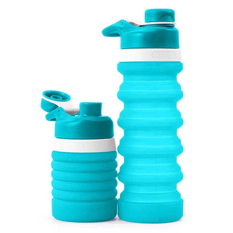 Портативная силиконовая складная бутылка для воды для спорта на открытом воздухе путешествия телескопическая бутылка складной чайник бутылка для напитков 550/750 мл