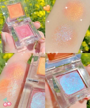 

Glitter Shimmer Highlighter Holographic Makeup Shiny Bronzer Highlight Palette Face Blusher Cosmetic Illuminator Cheek Blush