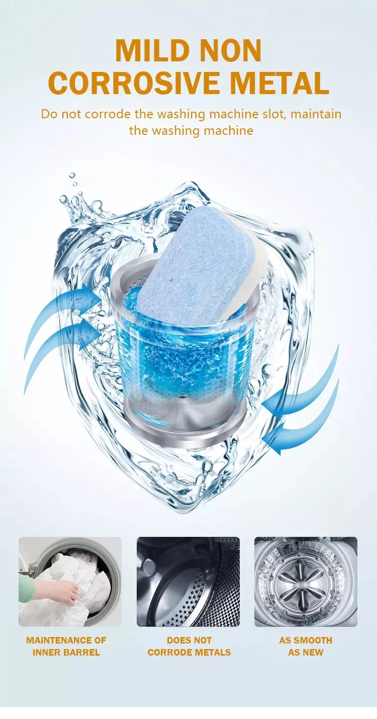 5pcs Powerful Laundry Washer Foaming Blocks Effervescent Soap Tablets