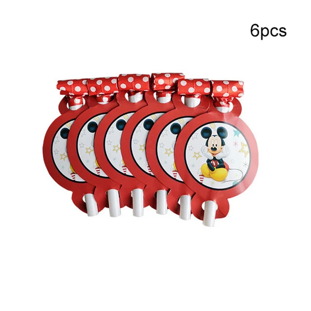 Mickey Mouse Theme Party Banner Party 6 People Disposable Plate Napkin Cup Cake Toppers for Kids Favor Flag Decoration Gifts blowout 6pcs