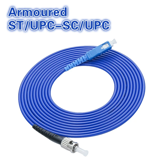 Fibra Optica Free shipping Stock Ready Armoured ST UPC-SC UPC 5PCS SM Fiber  Optic Patch Cord Jumper 3.0mm - AliExpress