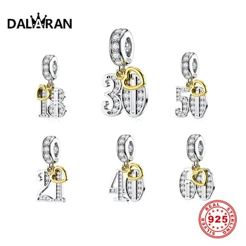 

DALARAN Anniversary Number 925 Sterling Silver CZ Pendant Charms Pandora Original Silver 925 For Pandora Bracelet Jewelry Making