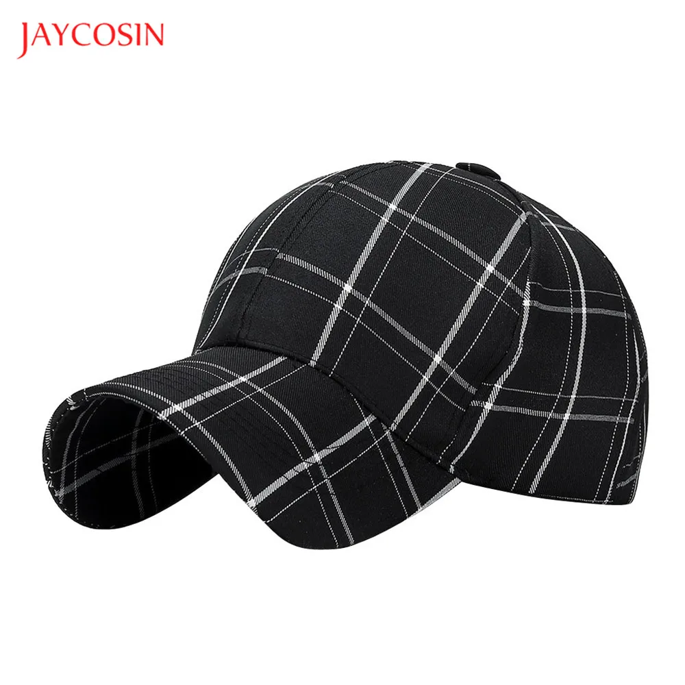 Joycosin, женская, мужская хлопковая бейсболка, модная, унисекс, уличная танцевальная шапка, регулируемая, в клетку, с принтом, одноцветная, на каждый день, спортивные шапки