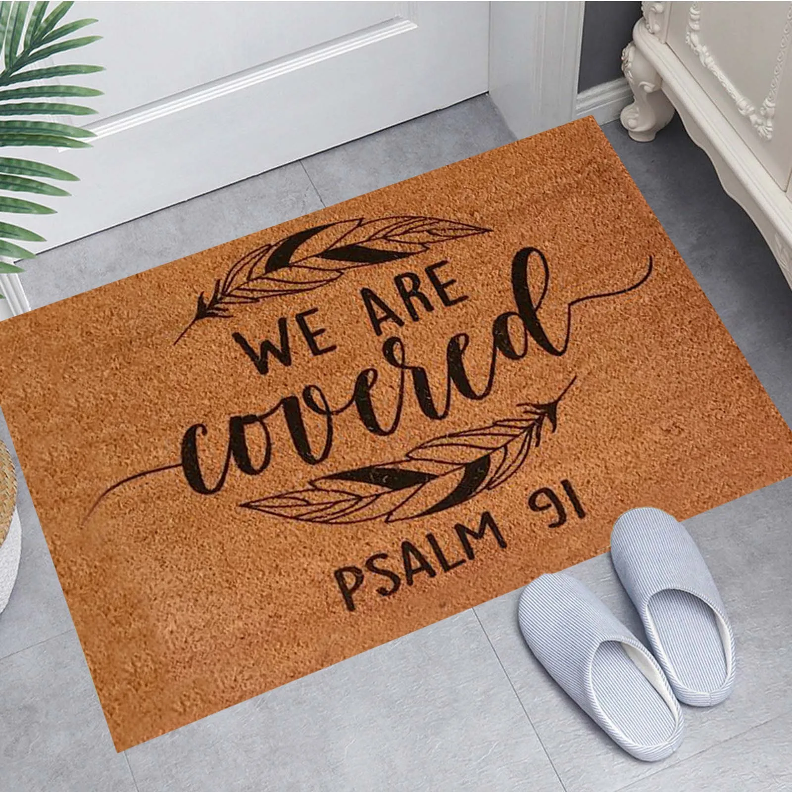 We Are Covered Psalms 91 Religious Doormat Mats Door Mats