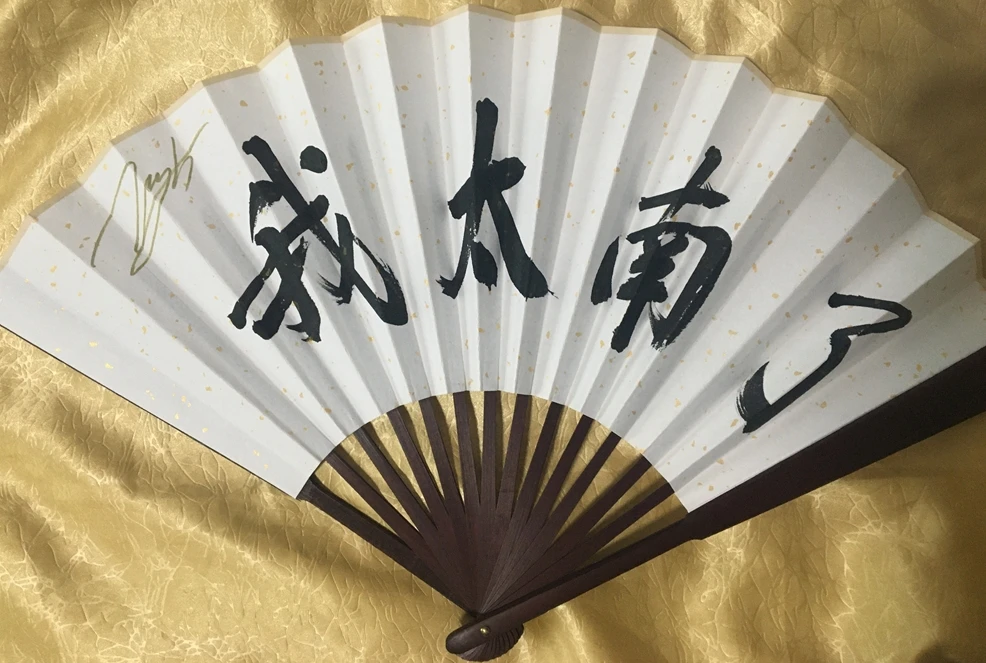 王一博 签名折扇 我太南了 (1)