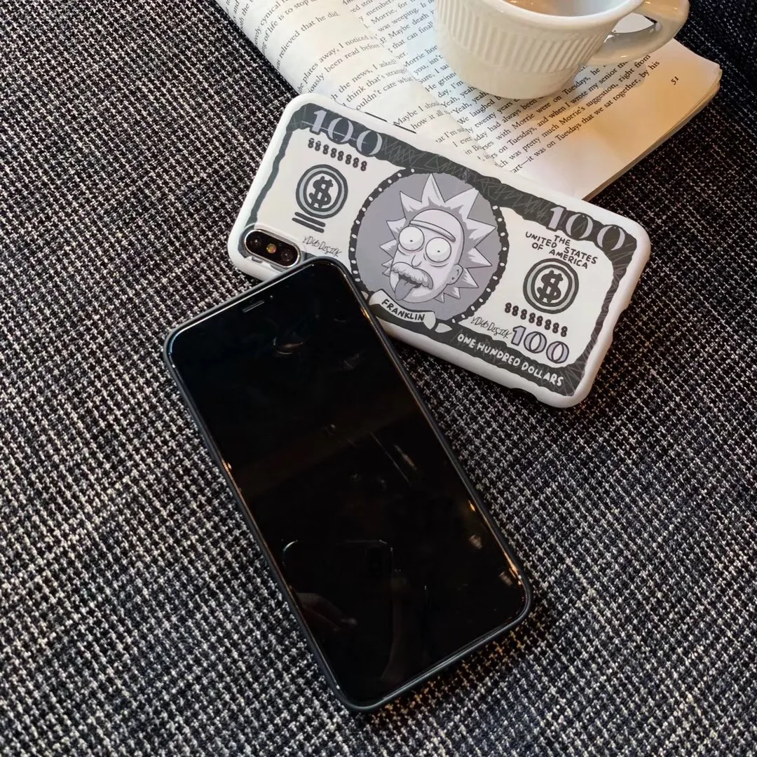 Американский мультфильм Рик Морти доллар скраб Обложка для iphone 11 Pro 7 8 6 6s 7plus 8plus X XS Max Xr мягкий аниме чехол Fundas