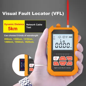 

3 in 1 Visual Fault Locator 5km Red Light Laser Pen LED Lighting Optical Power Meter Network Fiber Optic Cable Tester Tools